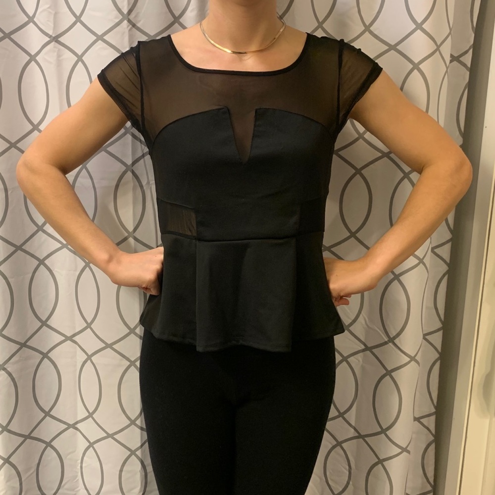 UO Peplum T-shirt with mesh